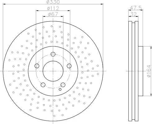 Тормозной диск HELLA PAGID 8DD 355 128-151 (54241PRO_HC)