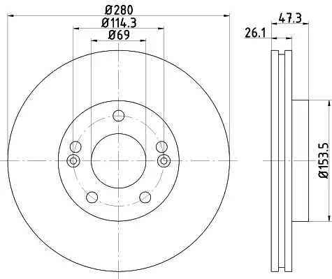 Тормозной диск HELLA PAGID 8DD 355 120-141 (54339PRO)