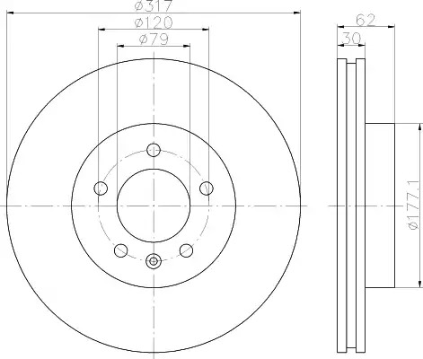 Тормозной диск HELLA PAGID 8DD 355 118-641 (54345PRO)