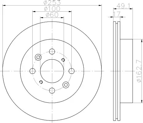 Тормозной диск HELLA PAGID 8DD 355 111-591 (54353PRO)