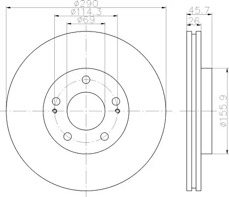 Тормозной диск HELLA PAGID 8DD 355 118-791 (54483PRO)