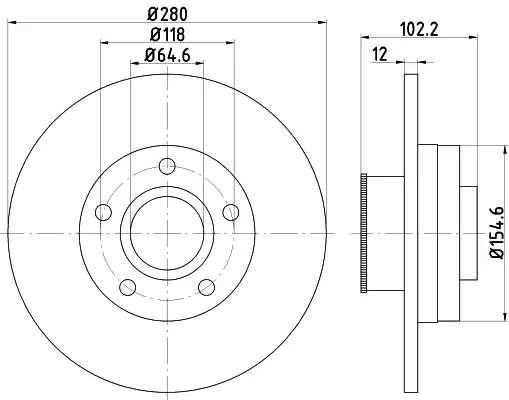 Тормозной диск HELLA PAGID 8DD 355 123-251 (54537PRO)