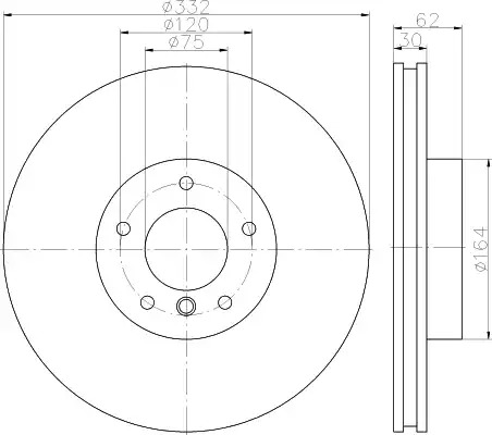 Тормозной диск HELLA PAGID 8DD 355 117-731 (54608PRO)