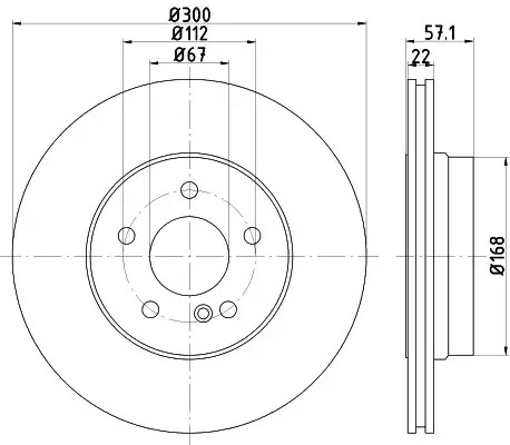 Тормозной диск HELLA PAGID 8DD 355 118-941 (54636PRO)