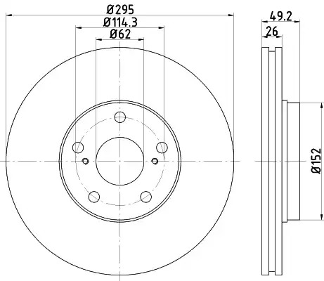 Тормозной диск HELLA PAGID 8DD 355 114-281 (54639)