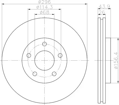 Тормозной диск HELLA PAGID 8DD 355 114-601 (54674)