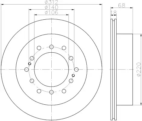 Тормозной диск HELLA PAGID 8DD 355 114-861 (54701PRO)