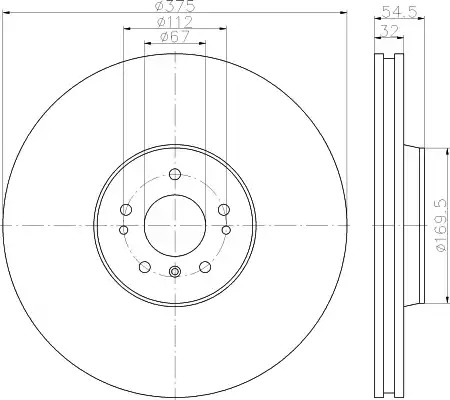 Тормозной диск HELLA PAGID 8DD 355 128-941 (54766PRO_HC)