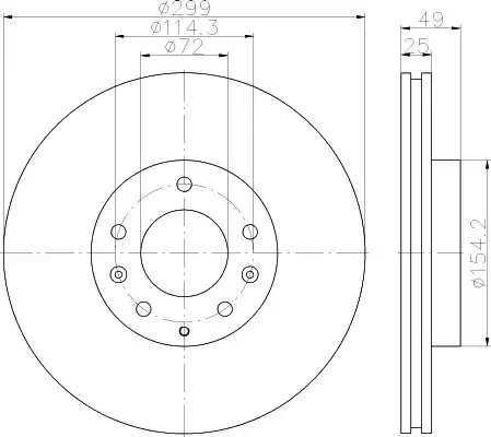 Тормозной диск HELLA PAGID 8DD 355 115-771 (54807PRO)