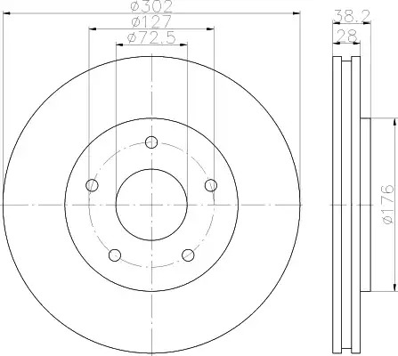 Тормозной диск HELLA PAGID 8DD 355 115-841 (54815PRO)