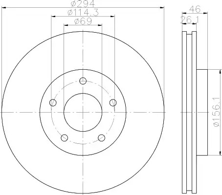 Тормозной диск HELLA PAGID 8DD 355 115-911 (54844PRO)