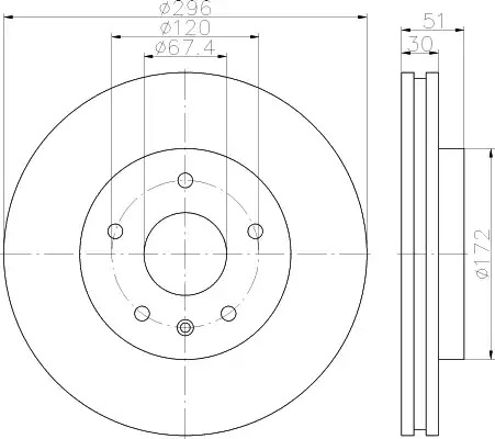 Тормозной диск HELLA PAGID 8DD 355 116-031 (54869PRO)