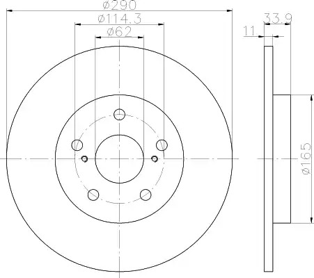 Тормозной диск HELLA PAGID 8DD 355 116-121 (54952)