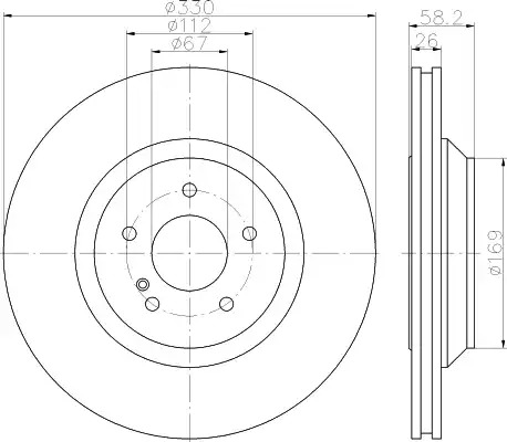 Тормозной диск HELLA PAGID 8DD 355 116-281 (54979PRO)