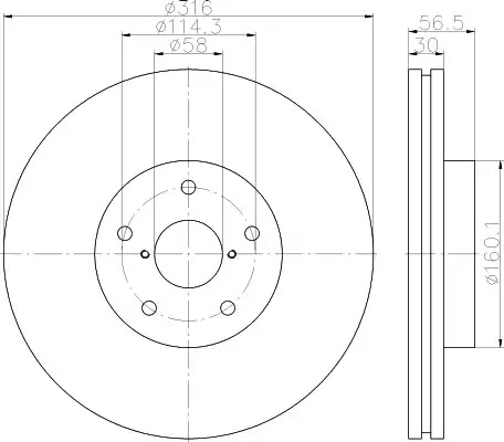 Тормозной диск HELLA PAGID 8DD 355 116-361 (54992PRO)