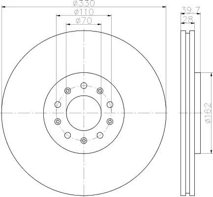 Тормозной диск HELLA PAGID 8DD 355 116-651 (55209PRO)