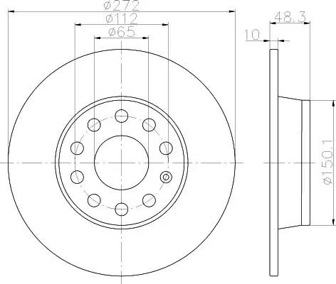 Тормозной диск HELLA PAGID 8DD 355 116-971 (55249PRO)