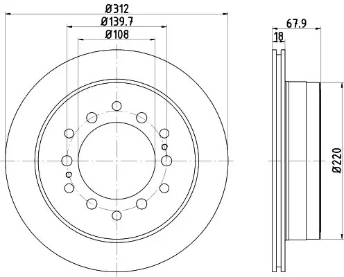 Тормозной диск HELLA PAGID 8DD 355 122-711 (55310PRO)