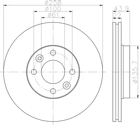 Тормозной диск HELLA PAGID 8DD 355 118-491 (55415PRO)