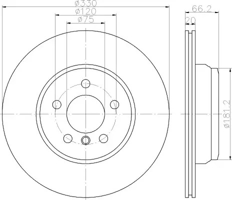 Тормозной диск HELLA PAGID 8DD 355 129-641 (55419PRO_HC)