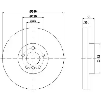 Тормозной диск HELLA PAGID 8DD 355 119-261 (55537PRO)