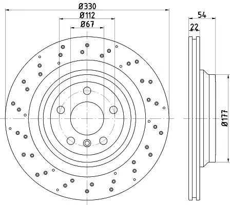 Тормозной диск HELLA PAGID 8DD 355 122-551 (55545PRO_HC)