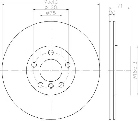 Тормозной диск HELLA PAGID 8DD 355 119-541 (55563PRO)