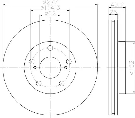 Тормозной диск HELLA PAGID 8DD 355 119-661 (55577PRO)