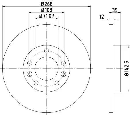 Тормозной диск HELLA PAGID 8DD 355 120-491 (55680PRO)