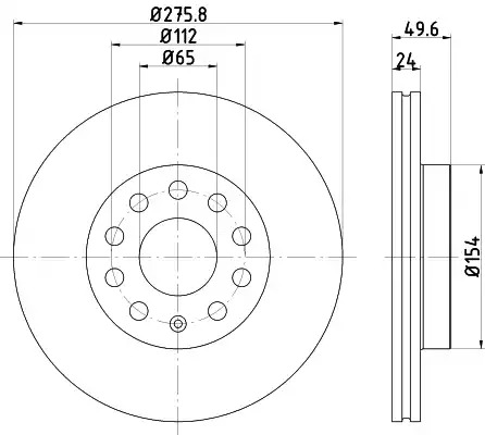 Тормозной диск HELLA PAGID 8DD 355 122-721 (55719PRO)