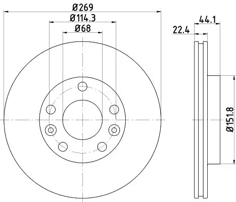 Тормозной диск HELLA PAGID 8DD 355 122-431 (55726PRO)