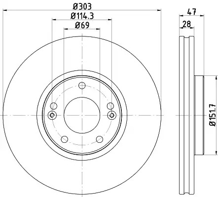 Тормозной диск HELLA PAGID 8DD 355 122-501 (55733PRO)