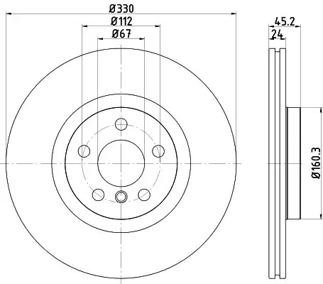 Тормозной диск HELLA PAGID 8DD 355 122-641 (55744PRO)