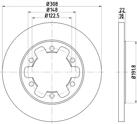 Тормозной диск HELLA PAGID 8DD 355 122-831 (55758PRO)