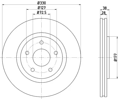 Тормозной диск HELLA PAGID 8DD 355 123-151 (55789PRO)