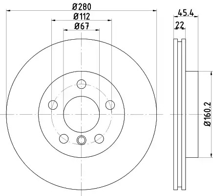 Тормозной диск HELLA PAGID 8DD 355 123-481 (55792PRO)