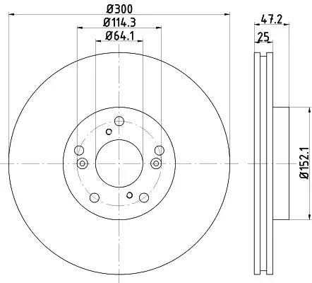 Тормозной диск HELLA PAGID 8DD 355 125-101 (55816PRO)