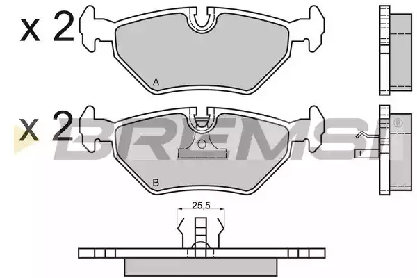 Комплект тормозных колодок BREMSI BP2415 (20995, 20996, 21891, SPA415)