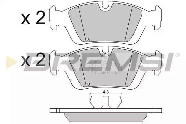 Комплект тормозных колодок BREMSI BP2432 (21292, 21293, 21643, 21644, SPA432)