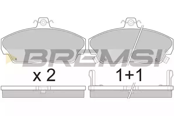 Комплект тормозных колодок BREMSI BP2502 (21515, 21516, 21517, SPA502)