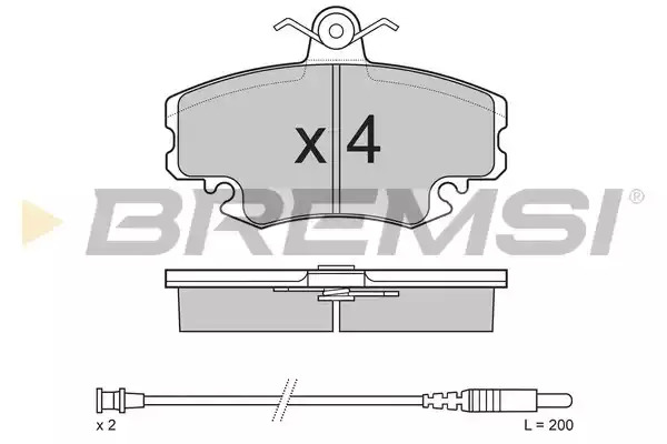 Комплект тормозных колодок BREMSI BP2590 (21404, 21463, 21472, 21473, SPA590)