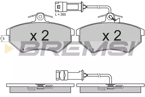 Комплект тормозных колодок BREMSI BP2643 (20779, 21291, SPA643)