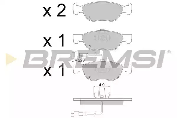 Комплект тормозных колодок BREMSI BP2667 (21927, 21928, 21929, SPA667)