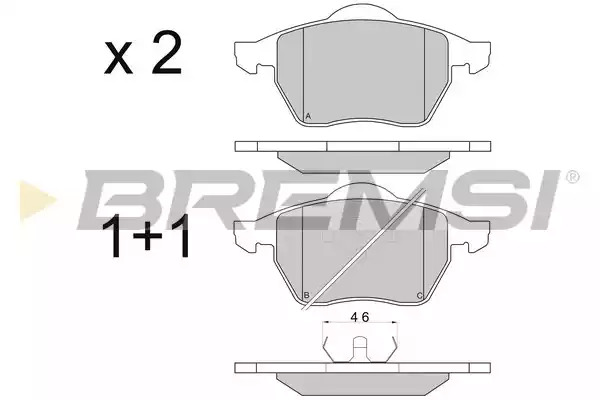 Комплект тормозных колодок BREMSI BP2679 (21624, 21646, 21663, 21848, SPA679)