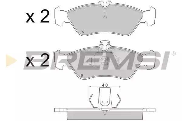 Комплект тормозных колодок BREMSI BP2689 (21592, 21593, 21661, SPA689)