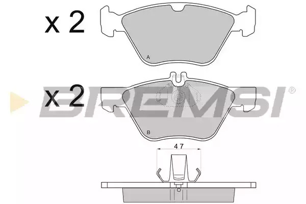 Комплект тормозных колодок BREMSI BP2695 (21670, 21671, 21794, SPA695)