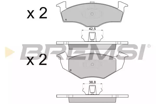 Комплект тормозных колодок BREMSI BP2808 (21865, 21866, 21867, 21868, SPA808)