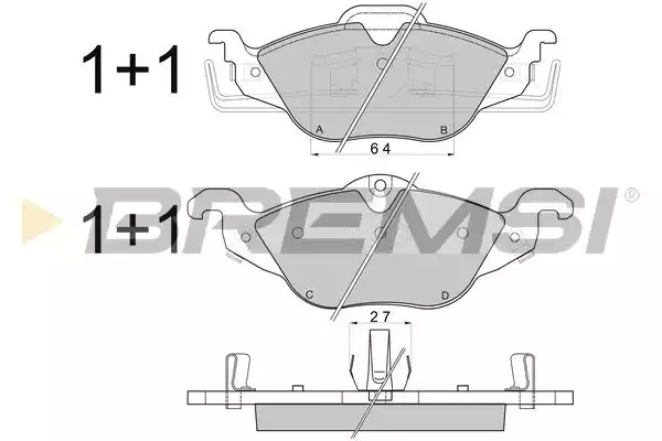 Комплект тормозных колодок BREMSI BP2810 (23062, 23063, 23064, 23065, 23066, SPA810)