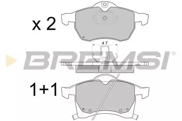 Комплект тормозных колодок BREMSI BP2811 (23056, 23057, 23058, 23059, 23060, SPA811)