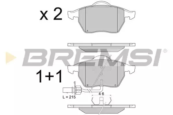 Комплект тормозных колодок BREMSI BP2816 (21938, 21939, SPA816)